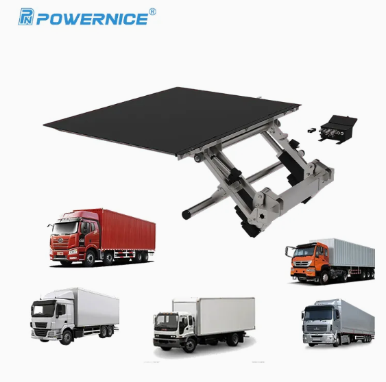 Flotta logistica Uso OEM Personalizzabile Furgone idraulico elettrico da 15 tonnellate Sollevatore Scarico Accessori per auto Sponda idraulica per camion Sponda idraulica per veicolo